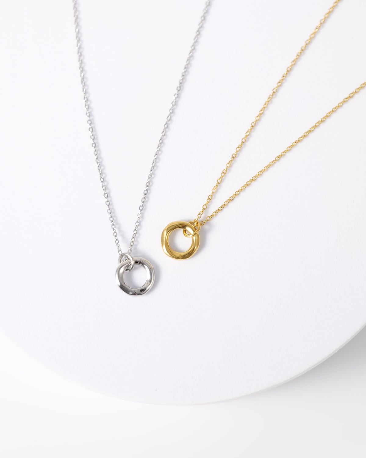 GLUCK ネックレス セット ゴールド,シルバー ギフトBOX入】ジルコニアネックレス＆リングセット（ゴールド